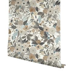 Garden Party Traditional Wallpaper - Linen Multi, Roll