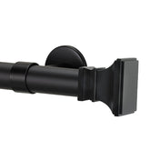 Flared Square Finial and 1" diameter Rod Set - Black, 48"