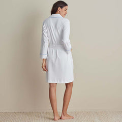 Peruvian Cotton Embroidered Women's Robe - Light Blue, XS