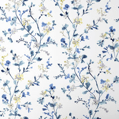 Emily Traditional Wallpaper - White/Blue, Swatch