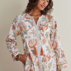 Printed Voile Women's Caftan - Wild Bloom, XS