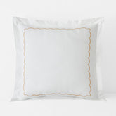Scallop Embroidered Premium Cool Egyptian Percale Sham - Tan, Euro