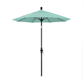 Round Outdoor Patio Umbrella, Fiberglass with Twist Tilt - Bronze Finish, Spectrum Mist, 7.5'
