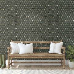 Hawthorne Traditional Wallpaper - Black, Swatch