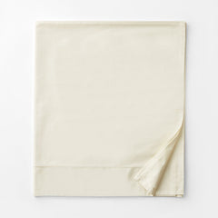 Premium Smooth Organic Cotton Sateen Flat Bed Sheet - Ivory, King/Cal. King