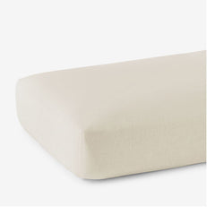 Premium Breathable Washed Linen Solid Fitted Bed Sheet - Parchment, King