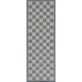Checkered Outdoor Rug - Blue, 8' Runner