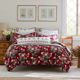 Dahlia Classic Cool Cotton Percale Comforter - Dark Red, Twin/Twin XL