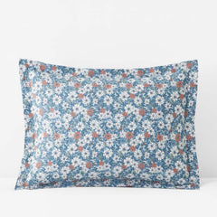Julienne Classic Cool Cotton Percale Sham - Floral Blue, King