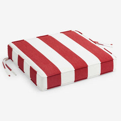 Replacement Boxed Edge Chair Cushion - Cabana Jockey Red, 21 in. x 19 in.