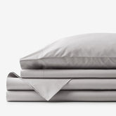 Classic Cool Organic Cotton Percale Solid Bed Sheet Set - Gray, Queen