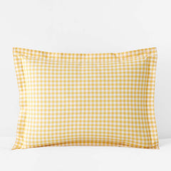 Gingham Classic Cool Organic Cotton Percale Sham - Yellow, Standard