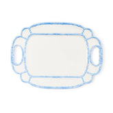 Faux Bamboo Border Melamine Platter - Light Blue