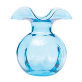 Hibiscus Glass Fluted Vases - Aqua, Medium