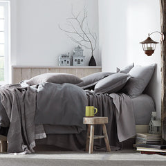 Classic Ultra-Cozy Cotton Velvet Flannel Fitted Bed Sheet - Stone Gray, Twin