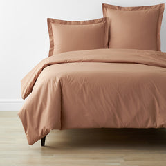 Classic Cool Cotton Percale Bed Duvet Cover - Clay, Twin/Twin XL