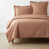 Classic Cool Cotton Percale Bed Duvet Cover - Clay, King/Cal King