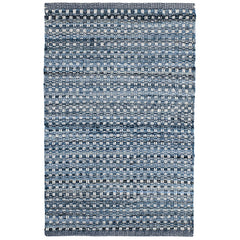 Denim Stone Blue Handwoven Cotton Rug - Denim, 2' 6" x 8' Runner