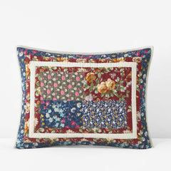 Aahana Patchwork Quilted Sham - Navy, King