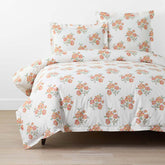 Blossoms and Stripes Classic Cool Cotton Percale Duvet Cover - Petal Charm, Twin/Twin XL