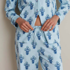 Printed Peruvian Cotton Women's Button-Down Pajama Set - Suhana, XS