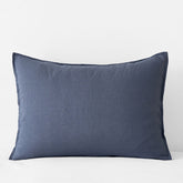 Premium Breathable Washed Linen Solid Sham - Denim Blue, Standard