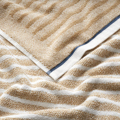 Mélange Stripe Reversible Cotton Hand Towel - Taupe