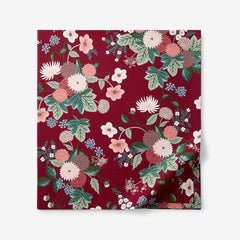 Dahlia Classic Cool Cotton Percale Flat Bed Sheet - Dark Red, King/Cal. King