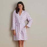 Printed Pima Cotton Women's Kimono Robe - Lisbon Mauve, XL