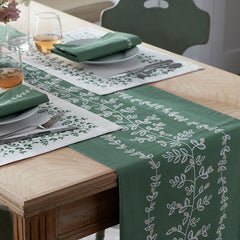 Climbing Vines Table Runner - Green, 16 in. x 108 in.