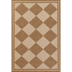 Diamond Checkered Outdoor Rug - Natural, 8' x 10'
