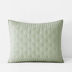Pintuck Quilted Sham - Light Sage, King
