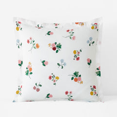 Ditsy Dahlia Classic Cool Cotton Percale Sham - White Multi, Euro
