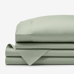 Classic Smooth Sateen Solid Bed Sheet Set - Light Sage, King