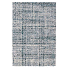 Harris Hand Hooked Wool Rug - Blue/Ivory, 5' x 8'