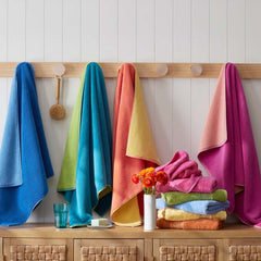 Reversible Solid Hand Towel - Teal Blue
