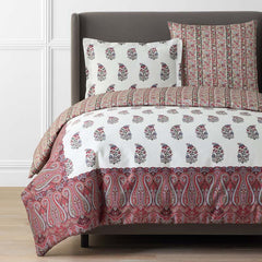 Aadrika Reversible Premium Smooth Sateen Duvet Cover - Burgundy, Full/Queen