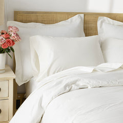 Premium Cool Supima® Cotton Percale Pillowcase Set - Cream, King