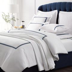 Hewett Luxe Smooth Egyptian Cotton Sateen Duvet Cover - Blue, Full