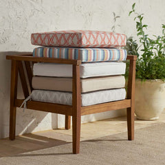 Replacement Boxed Edge Chair Cushion - White, 18 in. x 18 in.