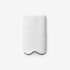 Scalloped Edge Hand Towel - Green