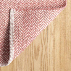 Herringbone Handwoven Cotton Rug - Coral, 2' 6" x 8' Runner