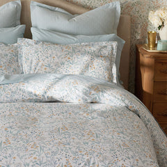 Clemencia Classic Cool Cotton Percale Sham - Mini Floral Pale Blue, Euro