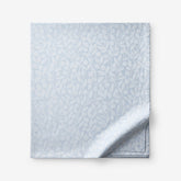 Jacquard Leaf Yarn-Dyed Premium Smooth Supima® Cotton Wrinkle-Free Sateen Flat Bed Sheet - Blue Shadow, Queen