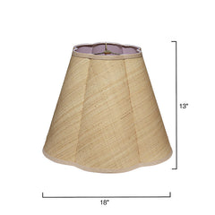 Raffia Scalloped Lamp Shade - Natural, Large
