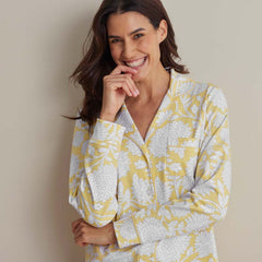 Printed Pima Cotton Women's Button-Down Pajama Set - Avignon, S