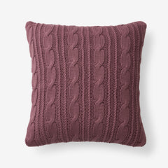 Chunky Cable Knit Decorative Pillow Cover - Rose