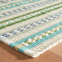 Long Slade Handwoven Cotton Rug - Teal, 3' x 5'