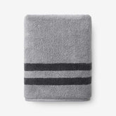 Mirage Aegean Cotton Reversible Stripe Bath Towel - Slate Gray