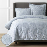 Paisley Grace Floral Premium Smooth Wrinkle-Free Sateen Duvet Cover - Blue, Full